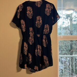 Black Floral Print Romper